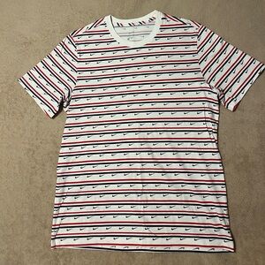 Nike Red and Black Striped Tee